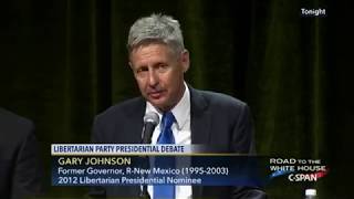 Gary Johnson booed at the Libertarian Debate for Supporting Drivers Licenses [upl. by Ateerys]