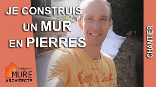 Je construis un mur en pierres  sur un terrain en pente [upl. by Jamill]