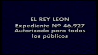 EL REY LEÓN 1994  Intro VHS España  Escena Inicial [upl. by Ayhtak518]