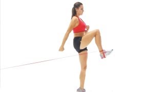 Hip flexor exercise  hip flexion with band [upl. by Airoled686]