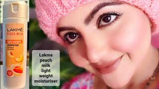 Lakme peach milk light weight moisturiser review  RARA  24 hr non sticky moisturiser  new lakme [upl. by Jeniece384]