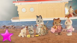 Calico Critters en español quotPlaya barbacoa barcos y tesorosquot Sylvanian Families Juguetes [upl. by Valdemar]