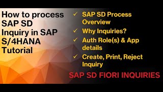 How to Process SAP S4HANA SD Inquiry Tutorial  SAP Sales amp Distribution  SAP S4HANA [upl. by Daria2]