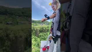 Bungee jumped funs time🤸‍♀️😁visitnepal2024 bungeejumping shorts [upl. by Ahsinyd79]