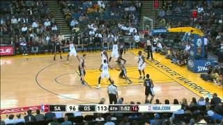 Patty Mills 3 three pointers in 1 minute  Spurs v Warriors 15 April 2013 [upl. by Enirhtak]