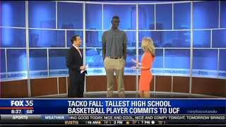 Tallest high school basketball player in nation commits to UCF [upl. by Akibma]