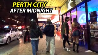 Perth Night Life Saturday after Midnight Walking Tour 4K Australia [upl. by Teyut]