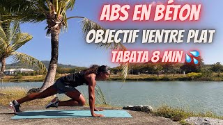 Abdos challenge  Objectif ventre plat ✌🏽 Tabata 8 min 🔥 [upl. by Zorah]