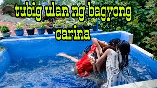 bagyong carina nanalasa habang naliligo kami sa diy mini pool [upl. by Rialcnis]