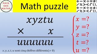 Un exercice darithmétique sous la forme dun casse tête [upl. by Ayetal]