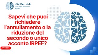 Annullamento o riduzione del secondo o unico acconto IRPEF e o cedolare secca Possibile [upl. by Duster]