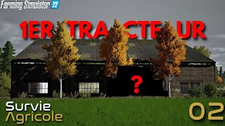 Jachète le premier tracteur   Survie Agricole EP2  Farming Simulator 22 [upl. by Aikemaj705]