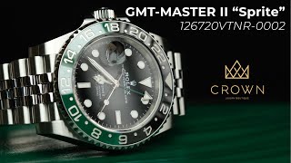 Rolex GMTMaster II quotSpritequot Ref 126720VTNR0002  CROWN REVIEW 4K [upl. by Ralyt]