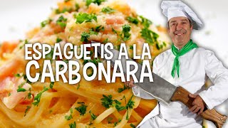 ✅ Espaguetis a la Carbonara receta original 🍝 [upl. by Annavas]