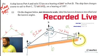 CSEC Math LIVE  Bearings and Matrices [upl. by Ahsaek333]