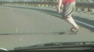 Longboarder Getting Hit by a Car [upl. by Yniar]