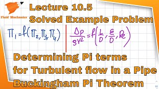 Fluid Mechanics 105  Solved Example Problem Determining Pi Terms Turbulent Flow in a Pipe [upl. by Marceau874]