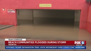 San Diego Beach Communities Flooded During Storm [upl. by Goerke]