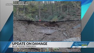 Crews work to assess damage clear debris along Blue Ridge Parkway [upl. by Stempien]