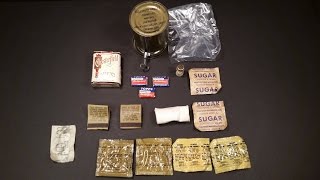 1951 Korea Ration Combat Individual Accessory Packet Can Vintage MRE Food Ration Review [upl. by Mika]