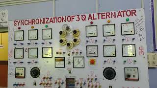 Synchronizing of 3 phase alternators  3 dark lamp method for Synchronizing part 2 [upl. by Notsle]