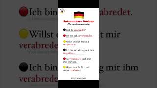 🇩🇪Untrennbare Verben „verabreden“🇩🇪 estudealemãocomigo deutschkurs aprenderalemão [upl. by Junie]