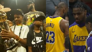 Cavs tribute video for LeBron and Bronny James first game together in Cleveland [upl. by Lowrie617]