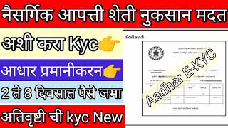 नुकसान भरपाई kyc nuksan bharpai 2023 kyc kaise kare ativrushti kyc kaise kare आधार प्रमाणीकरण [upl. by Merkle]