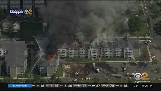 Fire Guts New Apartment Building In Somerville New Jersey [upl. by Labana809]