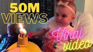 1 Year Old Birthday Cake Blow Out Candles [upl. by Pincince]