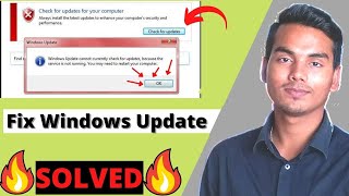 How to fix Windows Update Cannot Currently Check for Updates because the service is not running [upl. by Alakcim996]