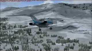 Citation X landing at Courchevel Altiport  FSX [upl. by Nemsaj]