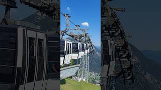 cable car ride at Pertisau Austria View of Lake Achensee from the top of the moutain Alps [upl. by Wrennie]