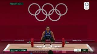 HIDILYN DIAZ winning moment TOKYO 2020 Olympics GOLD 🏅women’s 55kg weightlifting [upl. by Harman]