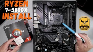 Installing Ryzen 75800x on Asus Tuf Gaming B550 Plus WiFI II Motherboard [upl. by Anirba]