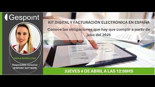 Webinar Facturación electrónica en España Obligaciones a partir del 2025 [upl. by Laflam]