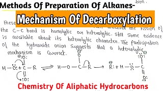 Decarboxylation  Methods of Preparation Of Alkanes  Laboratory Method  chemistry [upl. by Ahsonek]