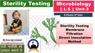 Sterility Testing  Membrane Filtration amp Direct Inoculation Method  L5 Unit3 Microbiology 3rd [upl. by Anairt]