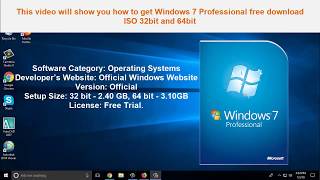 Windows 7 Professional Free Download ISO 32Bit amp 64 Bit 2018 [upl. by Allesor764]