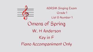 ABRSM Singing Grade 1  List B1  Omens of Spring  Accompaniment [upl. by Yllime]