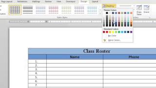 How to Put Color in a Table in Microsoft Word  Microsoft Word Doc Tips [upl. by Nayr]