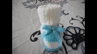 tuto tricot chaussons bébé en jersey [upl. by Moclam]