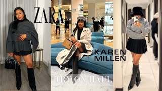 ZARA amp KAREN MILLEN WINTER TRY ON HAUL  PARISIAN CHIC amp STREET STYLE  Edwigealamode [upl. by Llertal358]