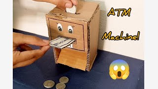 How to make mini ATM ☺️ machine  cardboard ATM machine 😃❤ [upl. by Anelram]