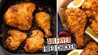 The Best Air Fryer Buttermilk Fried Chicken Super Crispy and Tender [upl. by Ardnuassak]