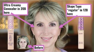 HOW I USE TARTE SHAPE TAPE CONCEALER  TUTORIAL  OVER 50 [upl. by Cyrill]