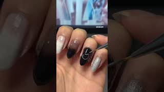 Cat nails🤍🐈‍⬛ nailart foryou unhasposticas nailsnailsnails cat coquette nails shortvideo [upl. by Feigin]