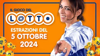 Estrazione in diretta del Gioco del Lotto e del Simbolotto di sabato 5 Ottobre 2024 [upl. by Ahcatan]