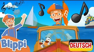 Lerne die Farben mit den Booten  Kinderlieder und Cartoons  Blippi  Moonbug Kids Deutsch [upl. by Pomfret]