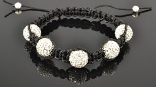 Shamballa Style Bracelet Tutorial [upl. by Aicylla]